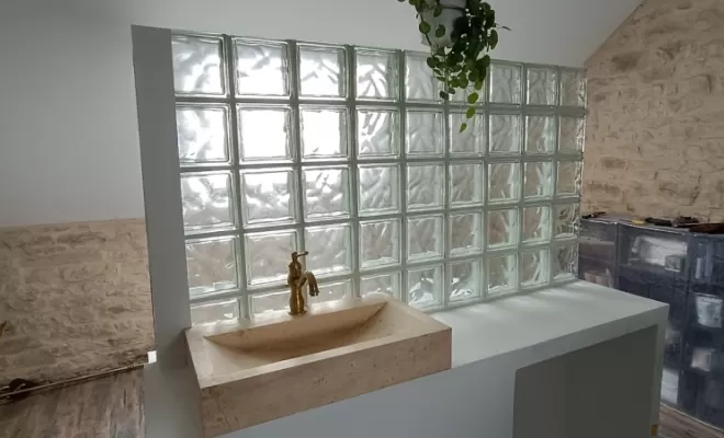 Pose de pavé de verre a BEY 71